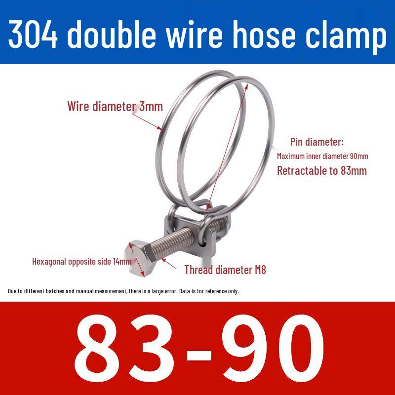 Doppeldraht-Schlauchschelle aus Edelstahl für Feuer-, Wasser-, Gasleitungen - Verdickt