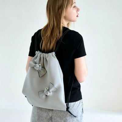 Suin Two Ribbon Backpack - Gray