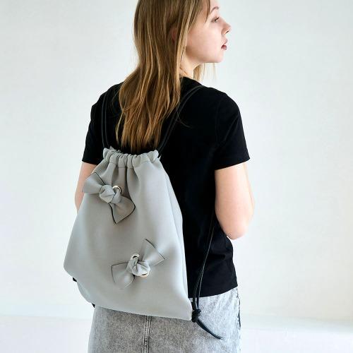 Suin Two Ribbon Backpack - Gray