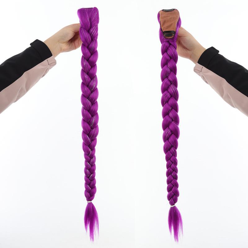 66cm Fioletowy Peruka Kpop Łowcy Demonów Rumi Długi Kucyk Peruki Cosplay
