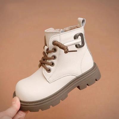 2024 Children Short Boots for Girls Autumn Winter New Fashion Korean Style Soft Bottom Anti-slippery Versatile Chic Leather Shoe