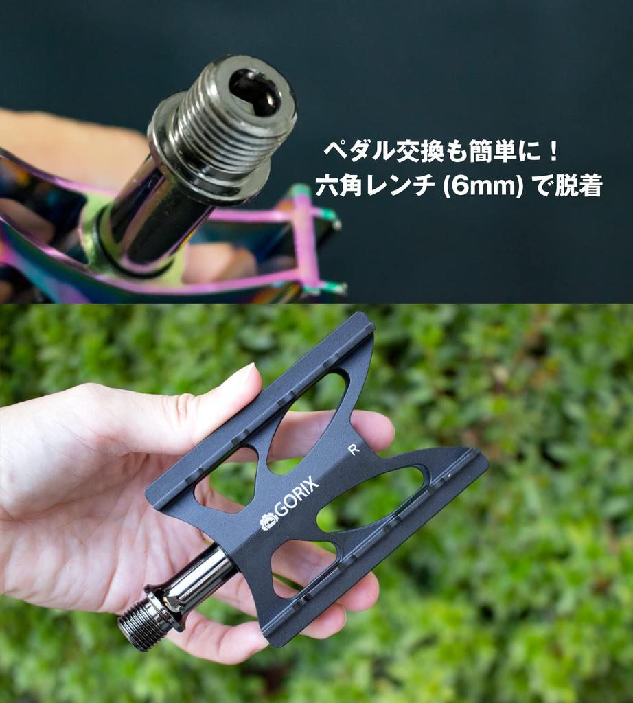 GORIX Bicycle Pedals Flat Pedals with Stand Pedal Stand Black Aluminum Lightweight Bicycle Stand Stylish Road Bike Cross Bike Pedal Stand Pedal