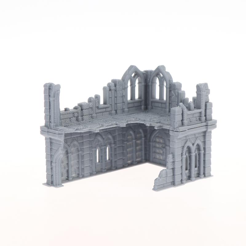 3D Printed Gothic Building Ruins Terrain Scenery Unpainted Mini Building Model Kit For Dnd Wargaming Terrain Scenery Building