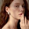 Retro French High-End Silver-Copper Pearl Earrings for Women
