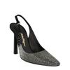 Salvatore Ferragamo Jessie Crystal Embellished Slingback Pumps Black Silver