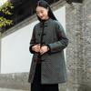 Johnature Women Clothing Vintage Stand Long Sleeve Print Floral Coats Winter Chinese Style Coats