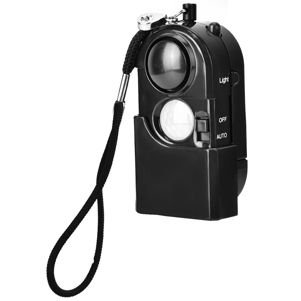 120dB Personal Alarm Security Alarm Girls Self Protection Anti Wolf with LED Light Black