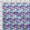 oneOone Cotton Flex Aqua Blue Fabric Tropical Floral with Birds Fabric for Sewing Printed Craft Fabric by The Yard 40 Inch