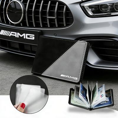 New Driver License Holder PU Leather Card Bag Stickers For Mercedes Benz AMG A B C E G CLA GLA W211 W214 W205 W203 W204 W206W220