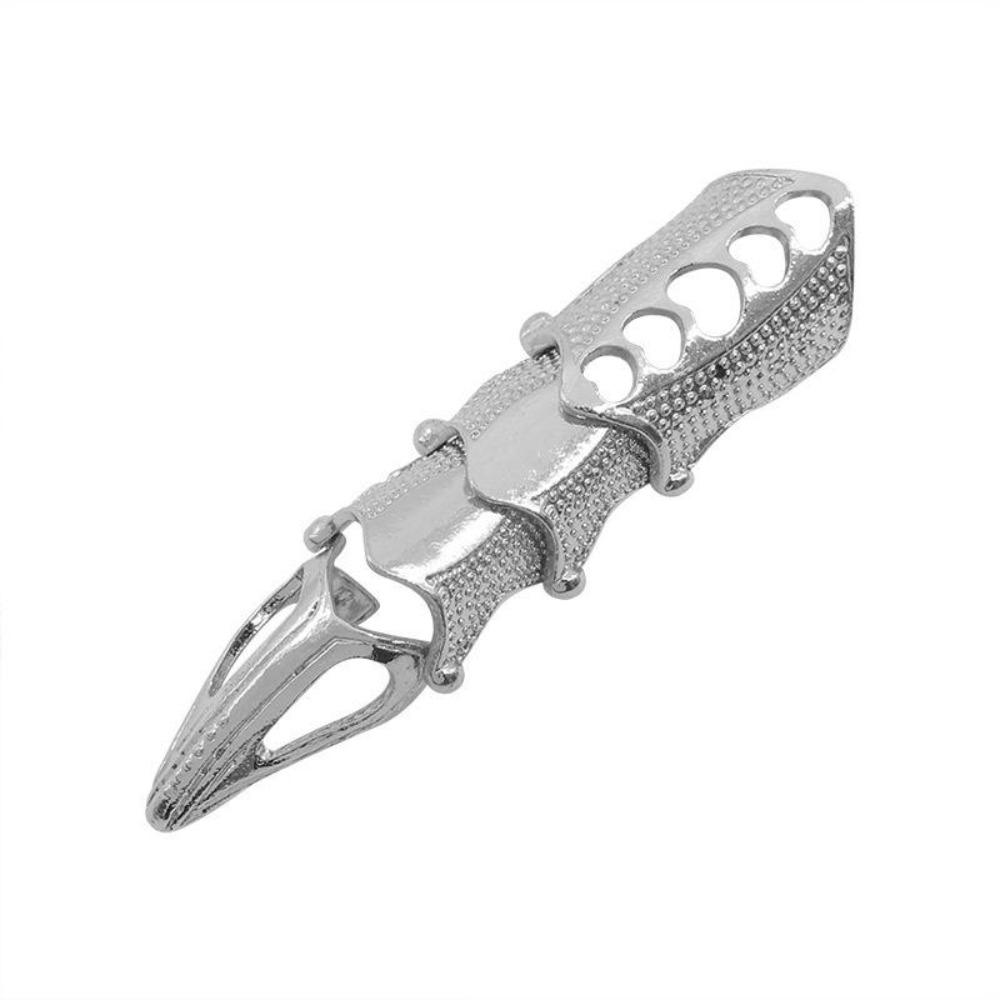 Herren Knöchel Gelenk Vollfinger Doppelring Punk Rock Adlerkralle Rüstung Aktivitätsring Gothic Halloween Cosplay Schmuck für Damen