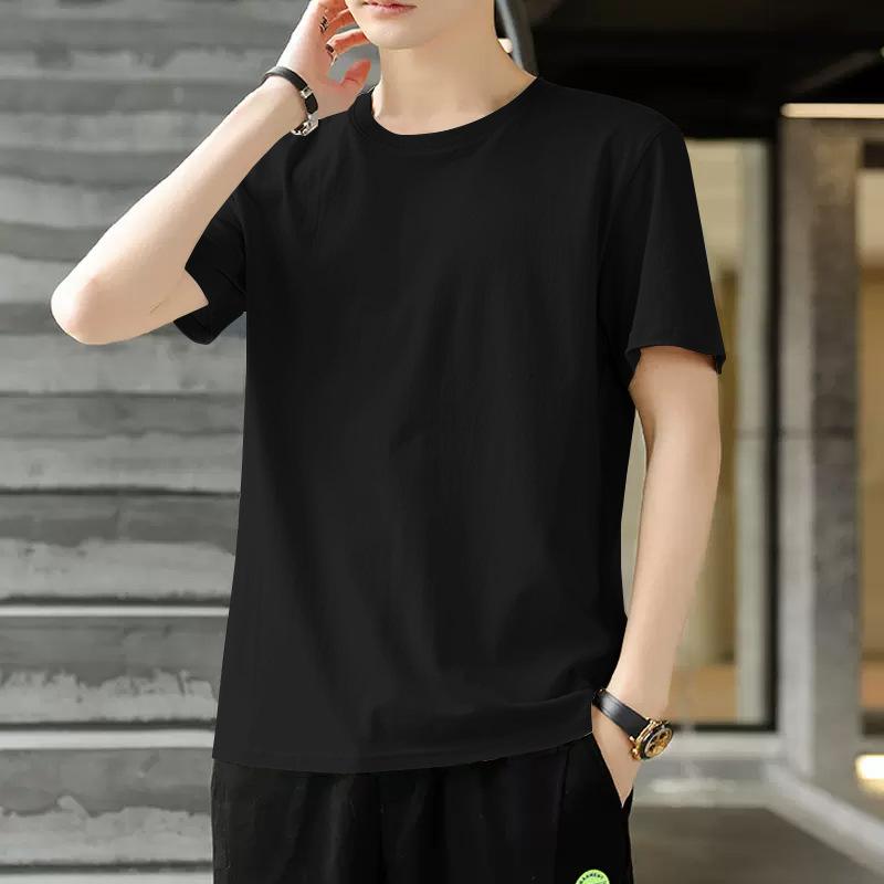 

Men s Short Sleeve Crew Neck T-Shirt Soft Casual Daily Wear Basic Top M чорний