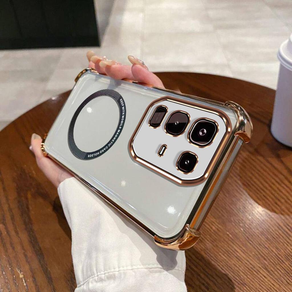 Case for Infinix NOTE 50S 5G,50X 5G,50 Pro+ 5G,50 Pro 4G,50 4G Clear Magnetic Casing Electroplated Lens Frame Phone Cover