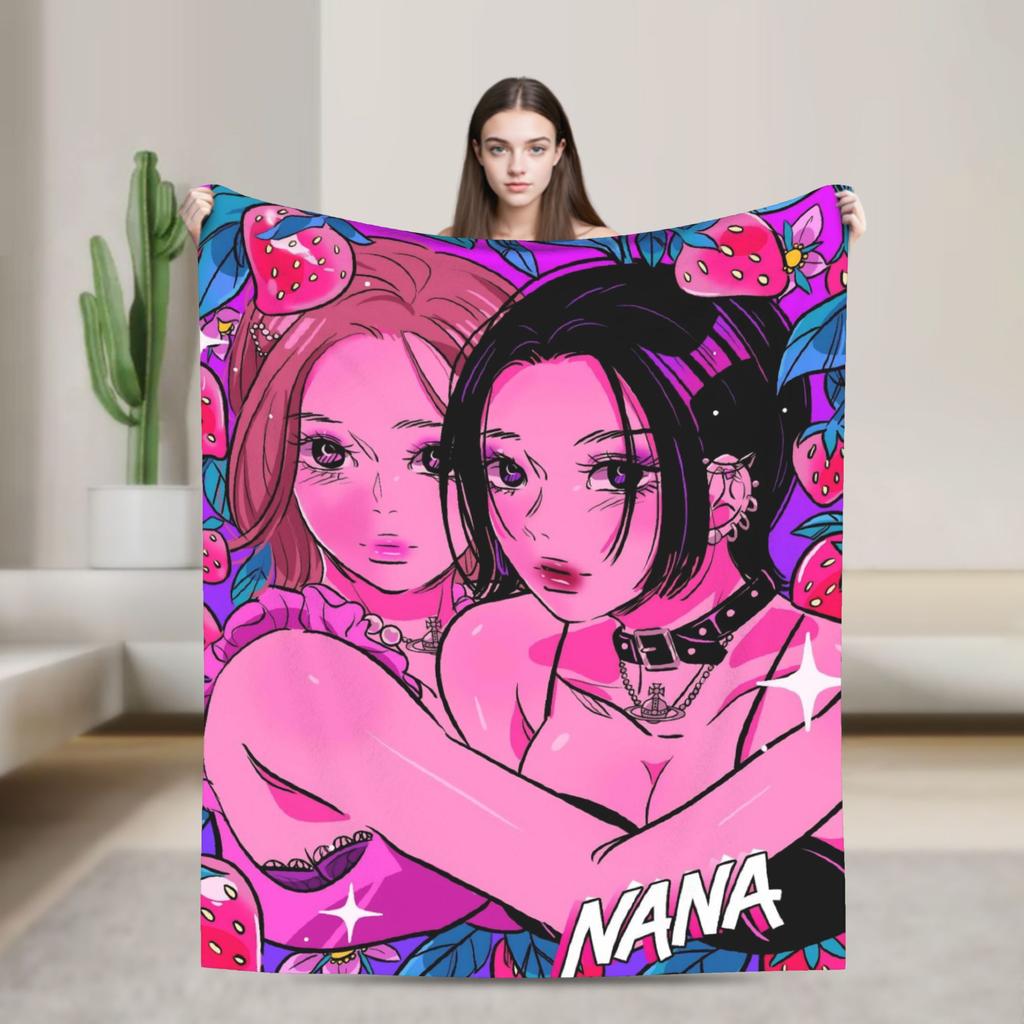 Warm Blanket Travel Nana Osaki Manga Panel collage Throw Blanket  Flannel Bedspread For Couch Chair Fluffy Sofa Bed Cover