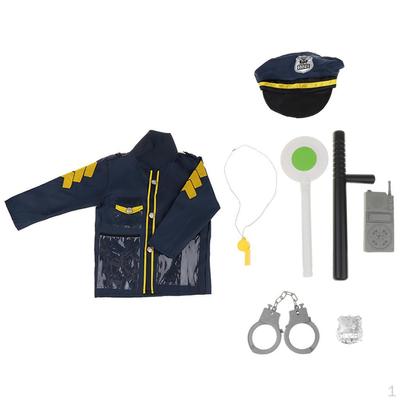 8Pcs/ Set Costume Role Toy Uniform Hat Cuff Props Kit for Pretend Detective Game