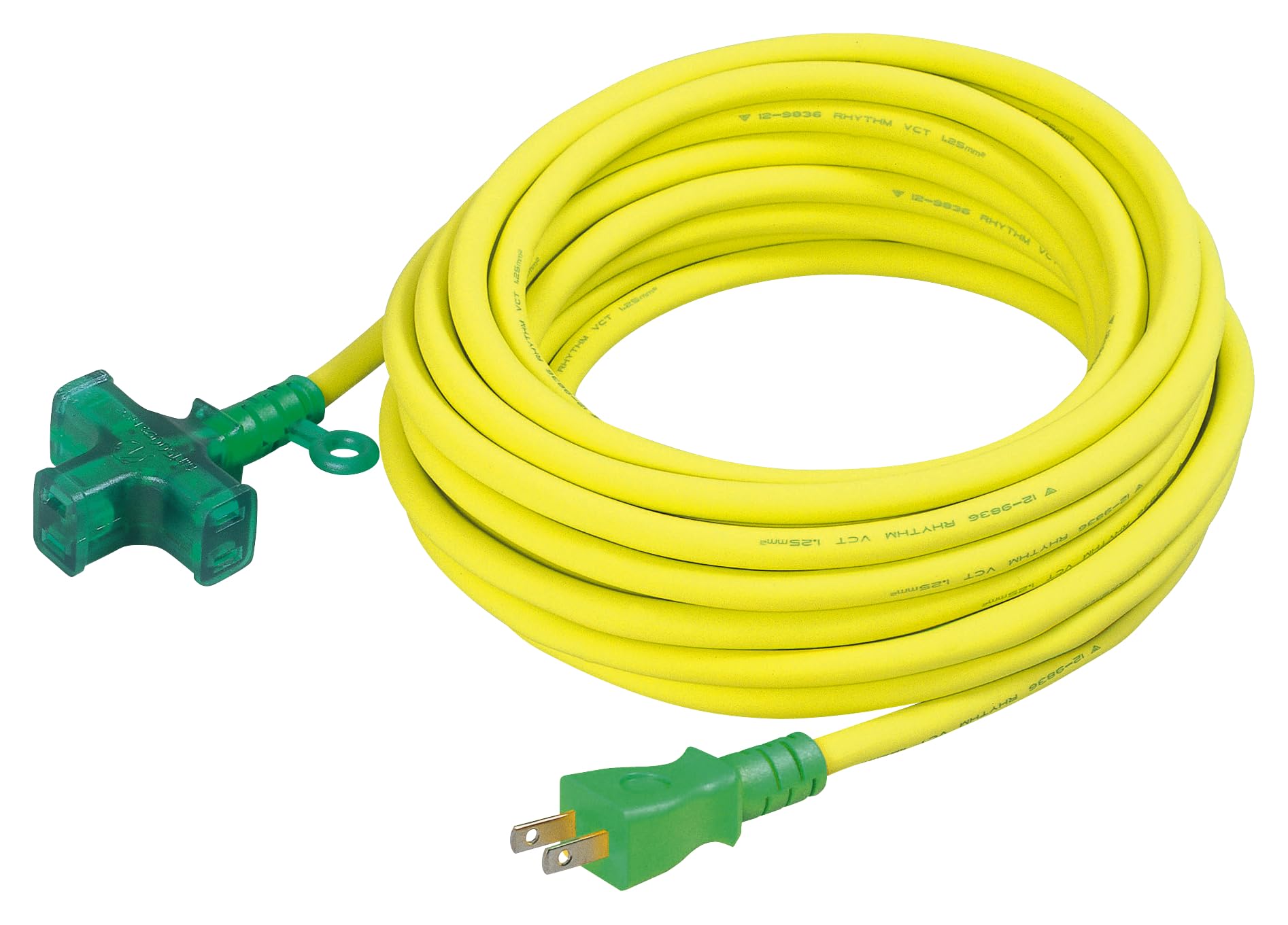 

Nichido Extension Cord with Cross-Shaped Triple Lamp, 100V, 2-Core, 20m, LT220