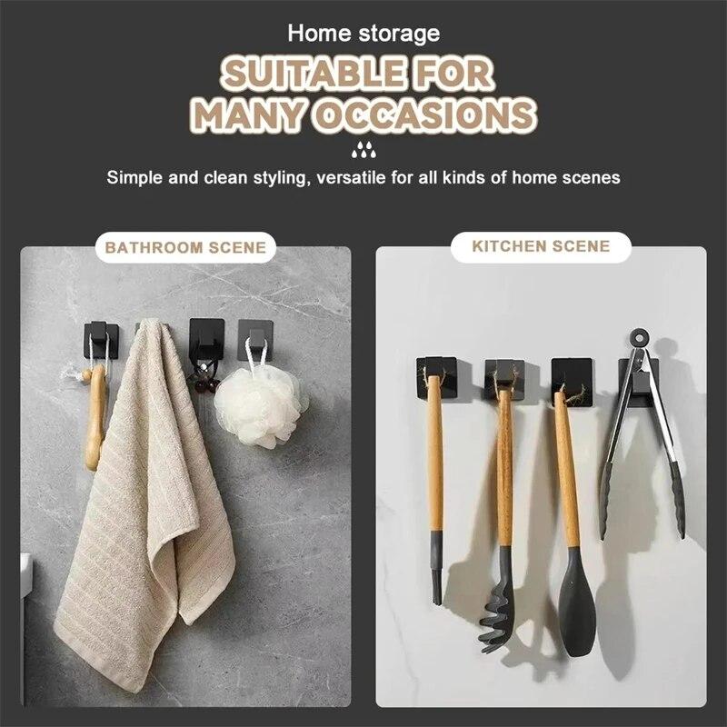 4 Stück Selbstklebende Wandhaken zum Aufhängen von Schlüsseln Kleiderbügel Tür Bademantelhaken Garderobe Handtuchhalter Badezimmerzubehör