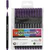 Stylos Fineliner - Colortime - Violet - 12 pièces - Épaisseur 0,6-0,7 mm - Encre à base d'eau