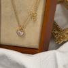 KS Luxury Micro-inlaid Zircon Love-shaped Pendant Pendant Necklace Jewelry Light Luxury Retro