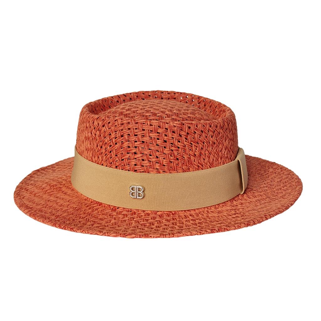 R High Quality Beach Sun Straw Hats For Women Uv Sun Protection Wide Brim Summer Straw Hat Hollow Design Boater Chapeau Femme