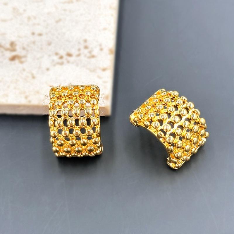 Summer Personality Fashion Unique Geometric Hollow Mesh Earrings Summer Earrings Earrings
