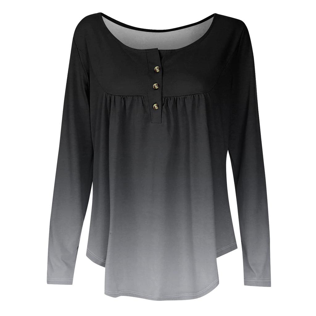 Γυναικεία Μπλούζα Τούνικ Μακρυμάνικη Φαρδιά Μπλούζα Καθημερινή Oversized Μπλούζα Πλισέ Τούνικ Κουμπωτή Καθημερινή Γυναικεία Μπλούζα με Μοτίβο