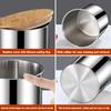 304 Stainless Steel Sealed Jar,Candy Jar,Grain Coffee Beans Storage Jar,Kitchen Snack Food Jar,Bamboo Wood Lid Sealed Tank