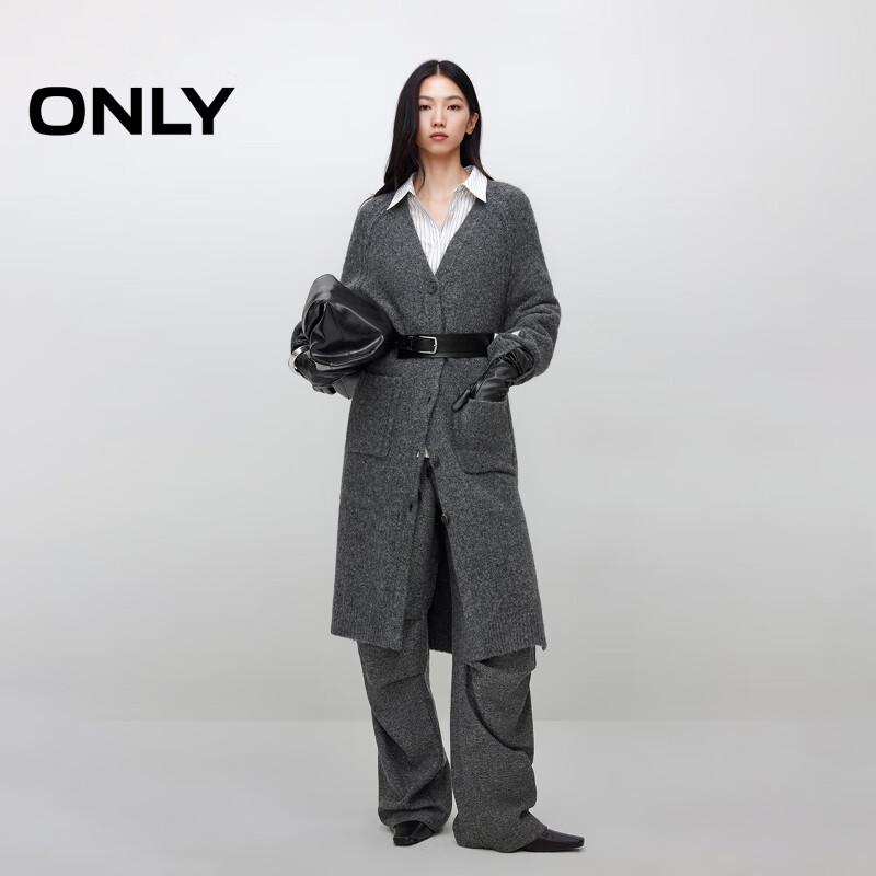 Only 2025 Autumn Women's Relaxed Fit Wool Blend Long Raglan Cardigan