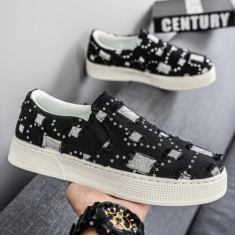 Spring and Summer Trendy Men's Shoes Fashion Versatile Soft Sole Comfortable Men Breathable One Pedal Board Shoes Men