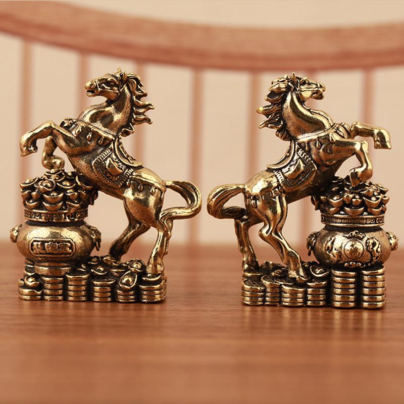 2026 Horse Year Brass Horse Decorative Ornament Horse Zodiac Little Pony Wealth Attracting Figurine Chinese New Year Gift