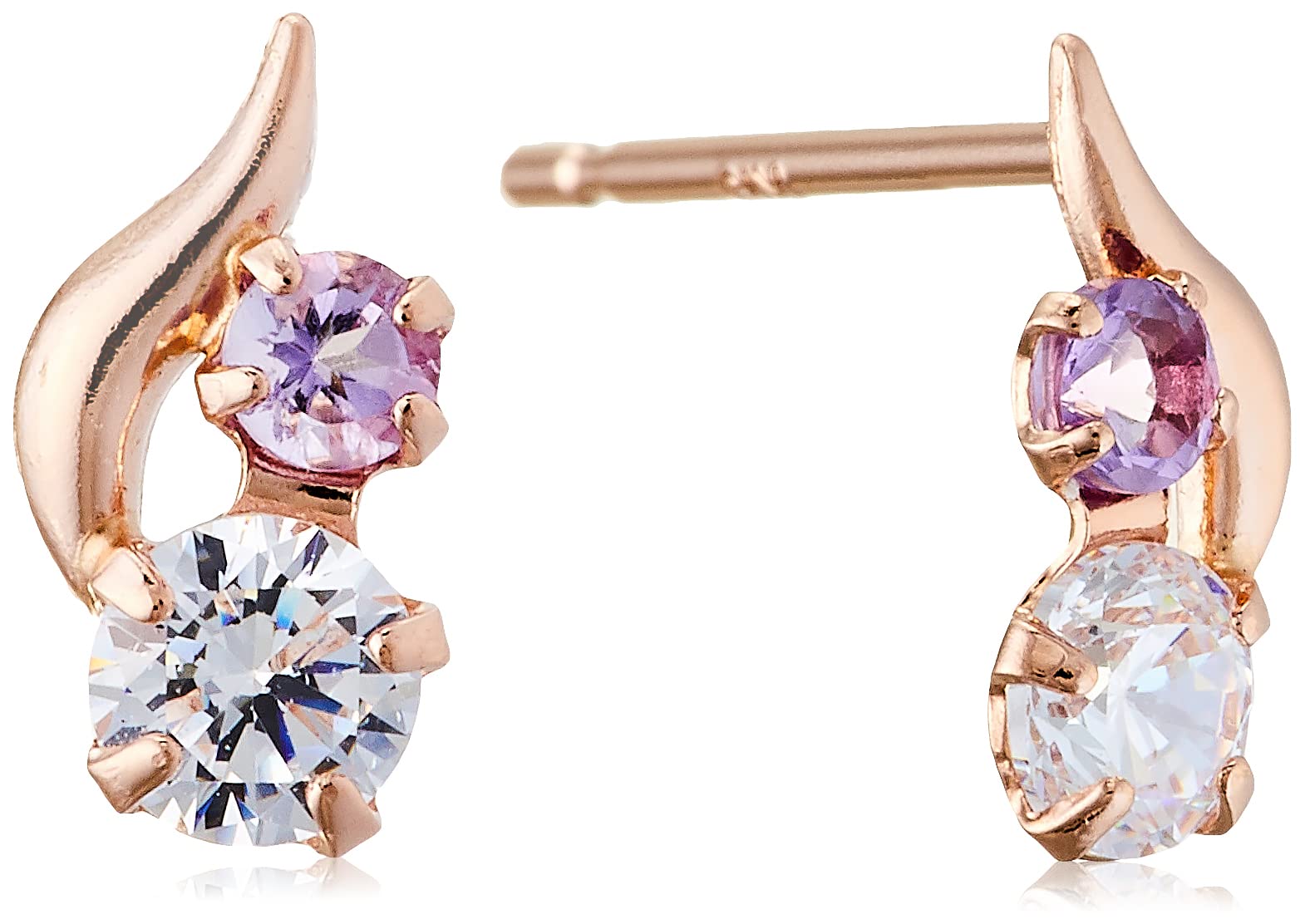 

ESTELLE [Official] [Web Exclusive] Women s Earrings in 10K Pink Gold with Amethyst (February Birthstone) 0222-8667-0019-0000