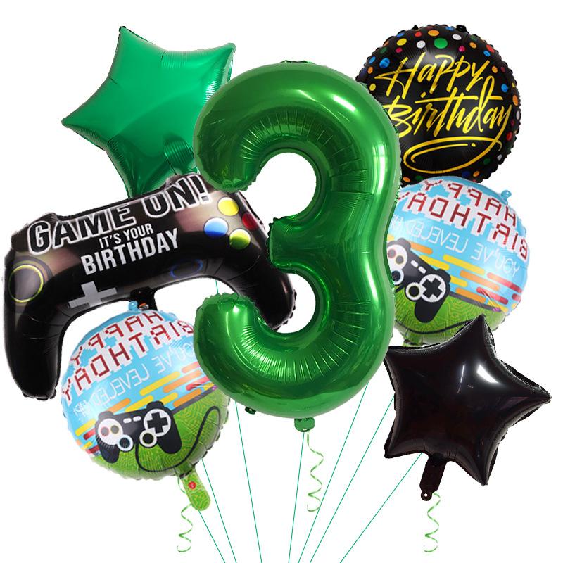 Gaming Theme Balloon Set Gamepad Aluminum Film Balloon Decoration Birthday Party Celebration Arrangement