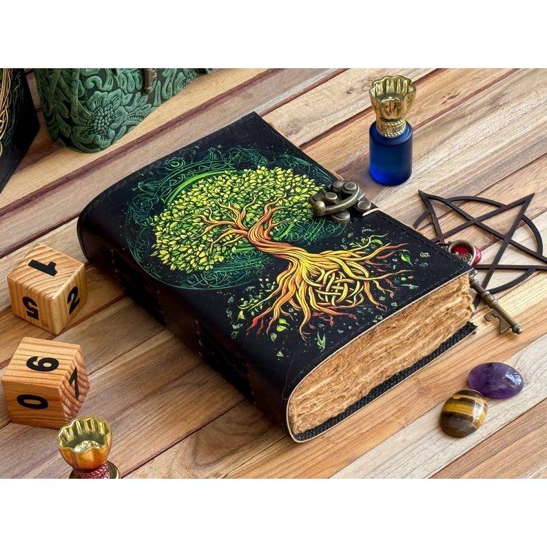 Leather Journal Tree of Life - Genuine Leather Notebooks For Women - Beautiful Journal For Sketches Book Traveling Book Blank Spell Book