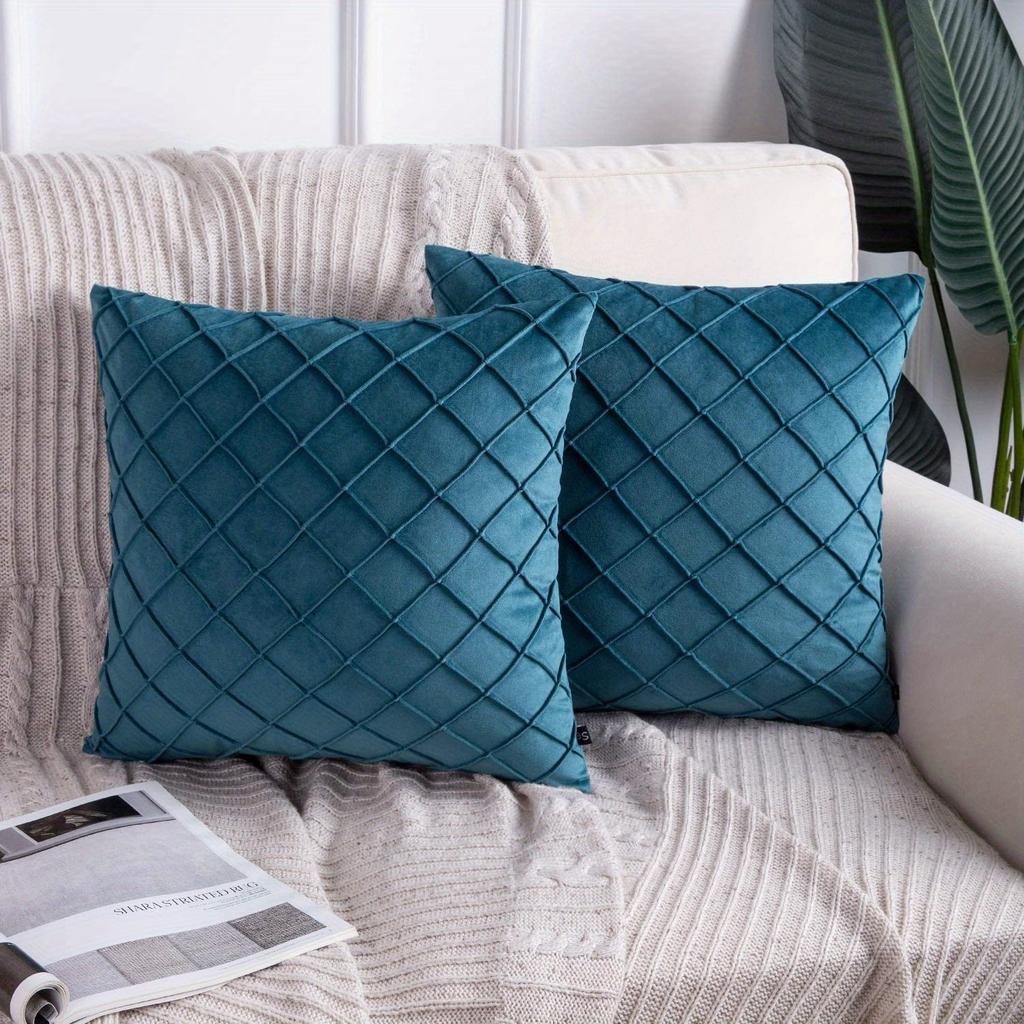 Color Plaid Throw Pillowcase, For Living Room Bedroom Sofa, No Pillow Insert