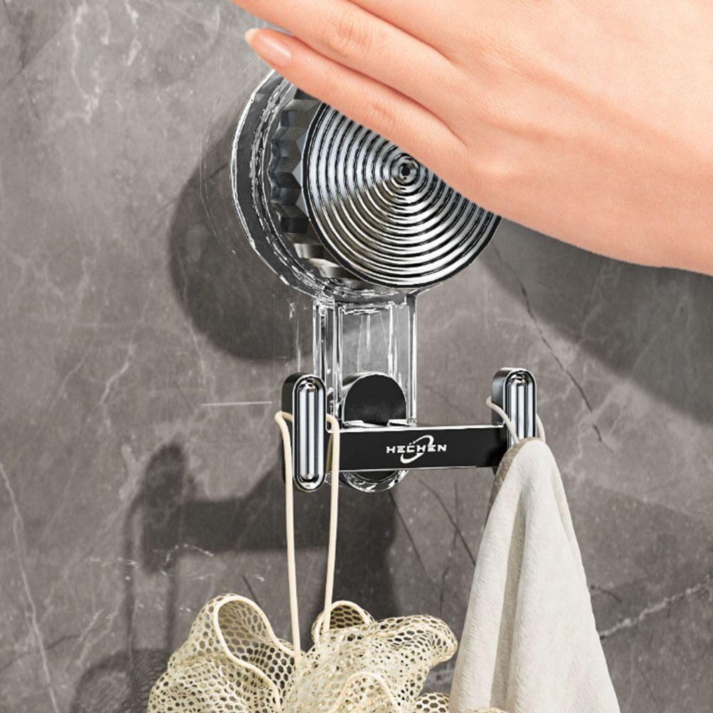Traceless Rotating Clothes Hook Waterproof Wall  Hook Light Luxury Suction Cup Hook  Bathroom