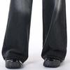 Retro Women's Jeans Autumn Winter Thicken Plus Velvet Dark Grey Denim Trousers High-Waisted Straight Pants Warm  Clothing