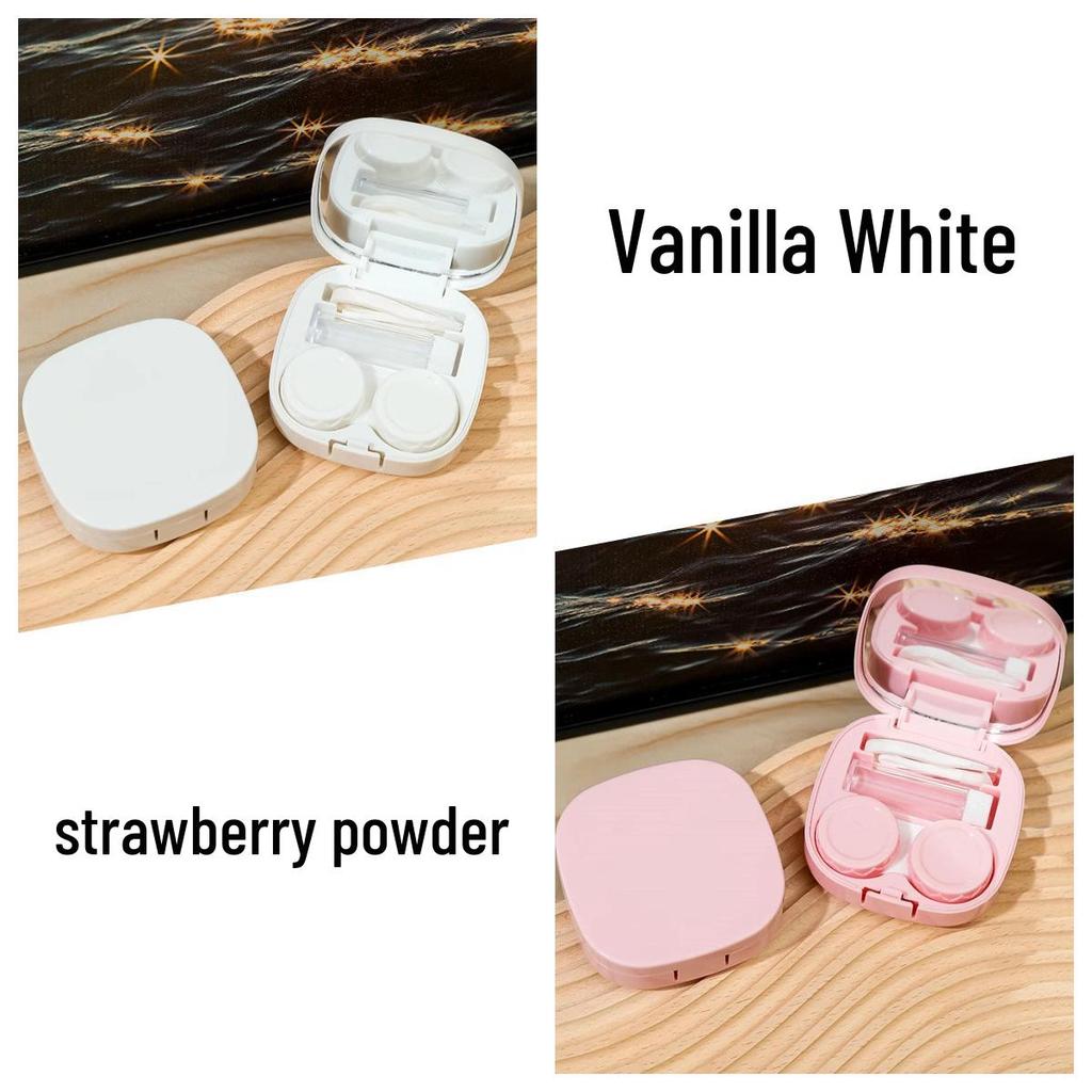 Tragbarer Macaron Kontaktlinsenbehälter mit Spiegel – Kompakt und stilvoll für Studentinnen