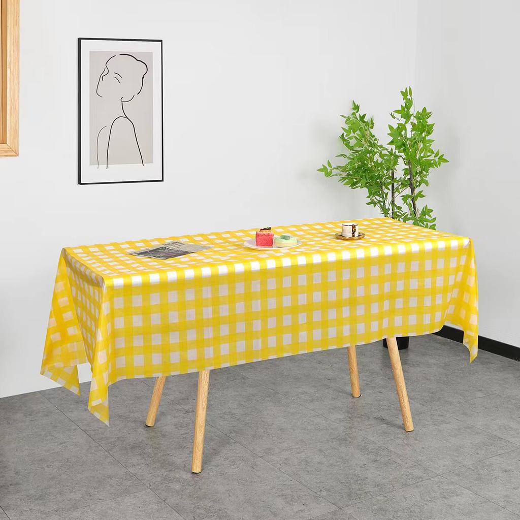 1/3pcs Disposable Checkered Tablecloth Plastic Rectangle Party Table Cover Picnic