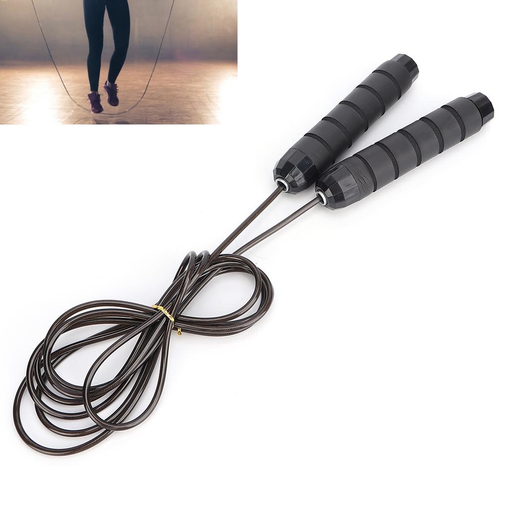 Speed Jumping Rope Anti Skid Handle Adjustable Length Thickened Fitness Jump Rope Black