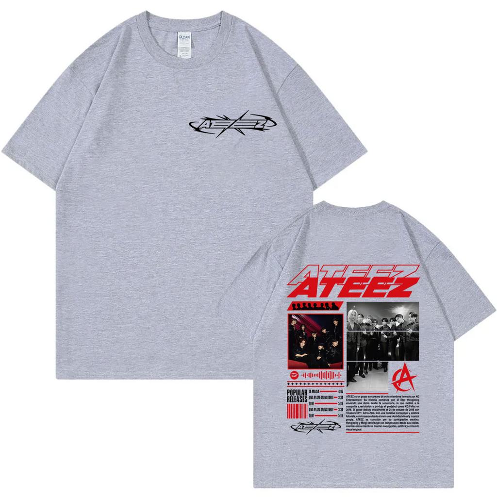 Kpop ATEEZ Album Merch Tshirt Men Women Clothing Fashion Pop Music Short Sleeve Tshirts Summer Casual Loose Cotton T Shirts