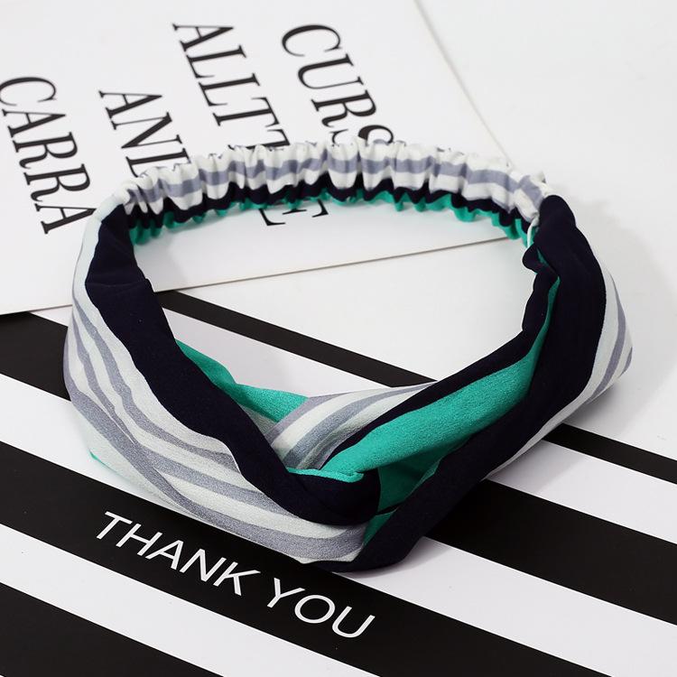 Kvinners Pannebånd Mote Jenter Bohemsk Trykt Kryss Hårbånd Vintage Turban Hårstrikker Bandana Hodeplagg Tilbehør scrunchie