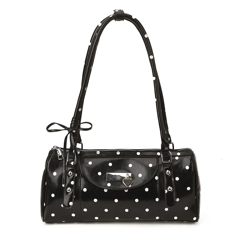 

2026 High Quality Sweet Shoulder Bags for Women Polka Dots Design Fashi PU Temperament Large Capacity Crossbody Bags чёрный