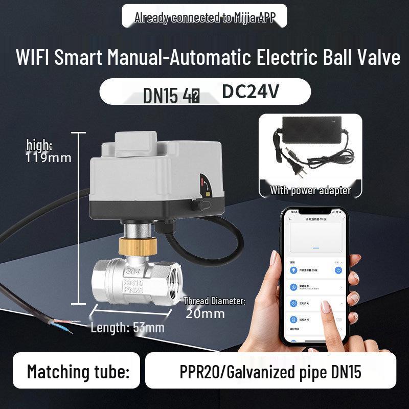 WiFi Smart Electric Ball Valve with Remote Control Timer for Automatic Irrigation