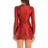 Womens Long Sleeve Bodycon Dress Glossy Smooth Fabric Stretchy Mock Neck Tight Nightwear Dress