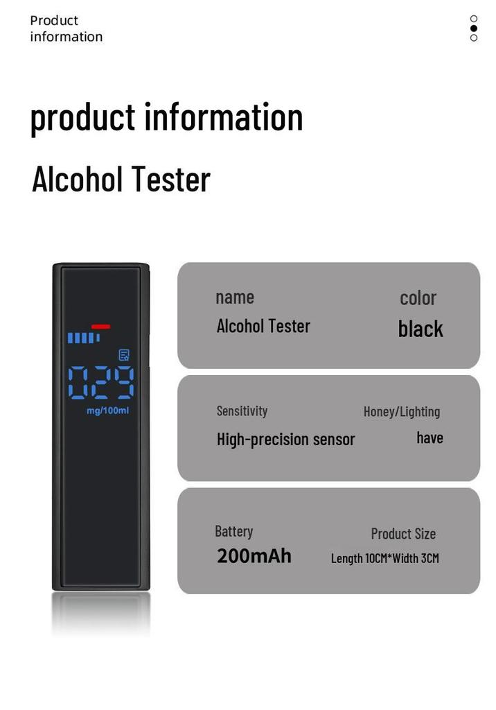 High-Precision Breathable Alcohol Breathalyzer for Drunk Driving Detection