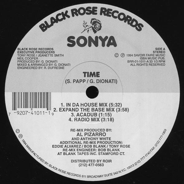 12inch Record SONYA Time Hasta La Vista BRR011011 Black Rose Reco 1994 US Dance Electronica Used