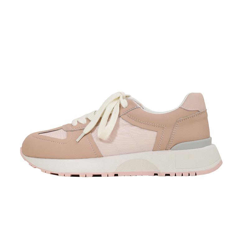 Grape Mom Studiolee Boston College~ Round Head Splicing Stepping Shit Feeling Thick-soled Lace-up German Training Shoes Women