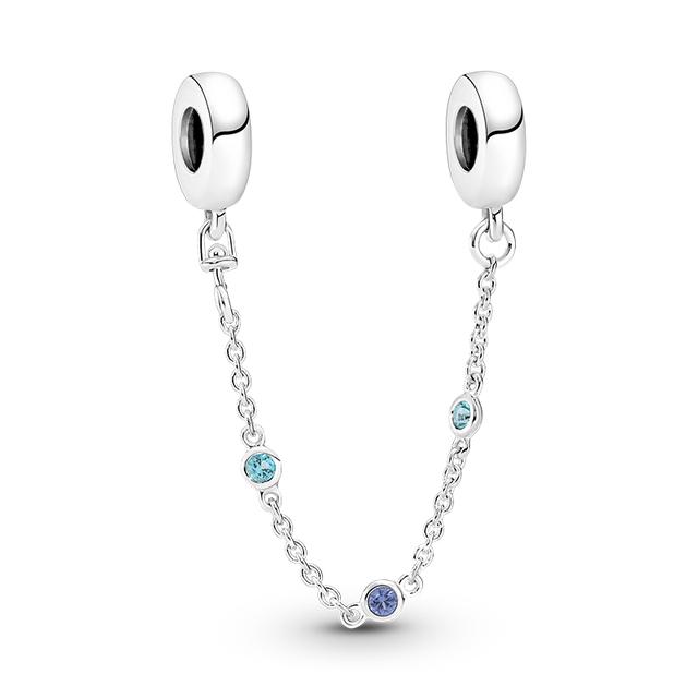 Nový 925 Sterling Silver Sparkling Pav éCrown O Tree Bezpečnostní řetízek Přívěsek Korálky Temperament Náramek Ženy Šperky Dárek