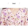 Srcr 92% Mulberry Silk French Chic Printed V-Neck Dress