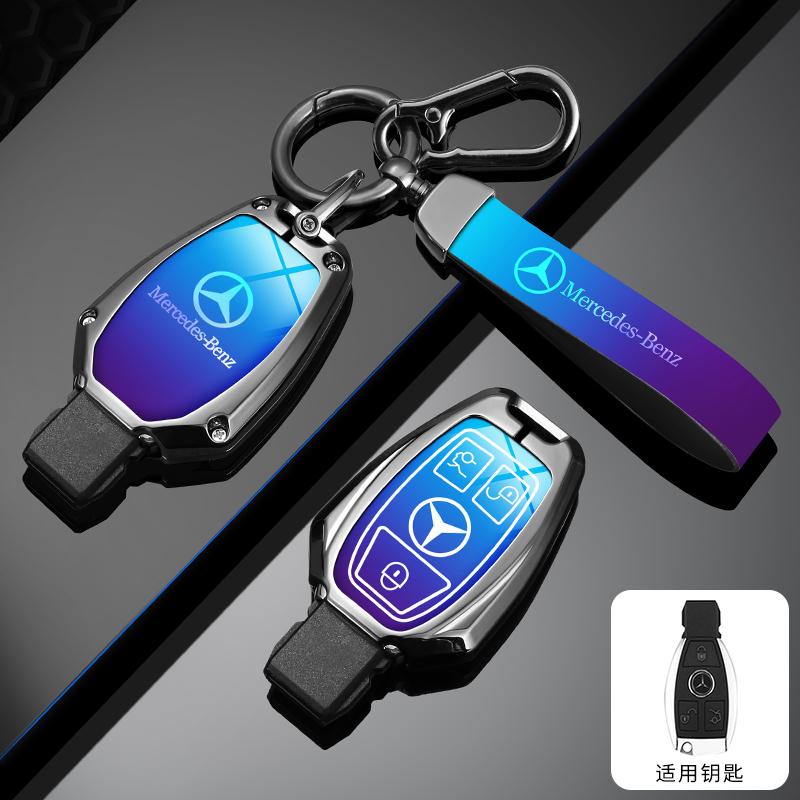 RPO5   Leather Car Key Case Fob for Mercedes Benz A B C S Class AMG GLA CLA GLC W176 W221 W204 W205 Suede Car Key Cover Bag