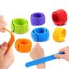 Sensory Toys For Kids: Textured Silicone Slap Bracelets 6 Pack Stress For Anxiety Wearable Sensory Toys For Adults Skateboard